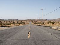 Straight Down The Road in California Desert