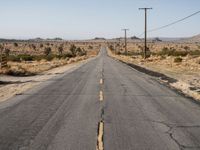 Straight Down The Road in California Desert