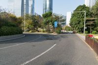 Straight Down the Road in Guangzhou, China with a Clear Sky