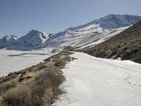 Straight Down the Road in Snowy Alps