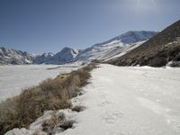 Straight Down the Road in Snowy Alps