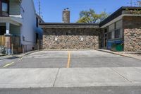 Straight Down the Road with Stone Wall in Suburban Toronto