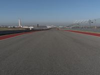 Straight Down the Road: POV View of a Clear Sky