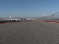 Straight Down the Road: POV View of a Clear Sky