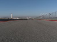 Straight Down the Road: POV View of a Clear Sky