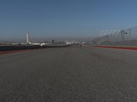 Straight Down the Road: POV View of a Clear Sky