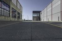 Straight Down the Road in Toronto Suburb with Residential Buildings and Office Buildings