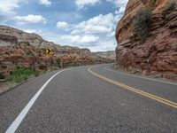 Straight Road and Asphalt in the Picturesque Landscape of Utah