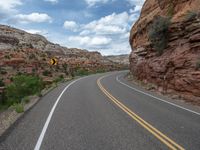 Straight Road and Asphalt in the Picturesque Landscape of Utah