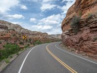 Straight Road and Asphalt in the Picturesque Landscape of Utah