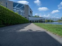 Straight Road in Berlin: Modern Architecture and Urban Greenery