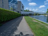 Straight Road in Berlin: Modern Architecture and Urban Greenery