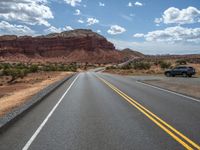 A Straight Road through Capitol Reef in Utah