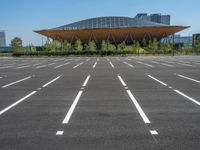 Straight Road in the City: Asphalt and Clear Sky