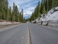 Straight Road in Colorado: Asphalt and Snow