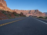 Straight Road with Colorado River in Utah