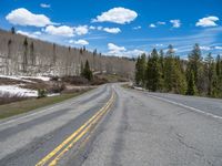 Straight Road in Colorado: Snowy Landscape