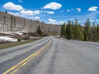 Straight Road in Colorado: Snowy Landscape