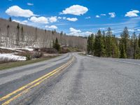 Straight Road in Colorado, USA: Snowy Winter Scene