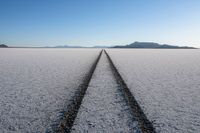 Straight Road in the Desert, USA: Under a Clear Sky