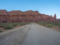 Straight Road through Fisher Towers, Utah