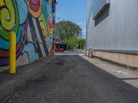 Straight Road and Graffiti Wall in Salt Lake City, Utah