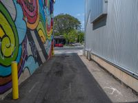 Straight Road and Graffiti Wall in Salt Lake City, Utah