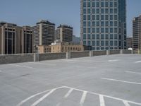 a parking lot and wall are pictured in a photo from the perspective point of view