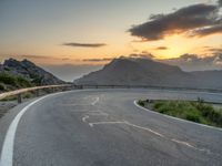 Straight Road in Majorca, Spain at Dawn