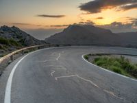 Straight Road in Majorca, Spain at Dawn