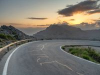 Straight Road in Majorca, Spain at Dawn