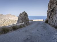 Straight Road in Mallorca: Daytime Landscape overlooking the Sea