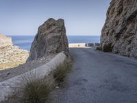 Straight Road in Mallorca: Daytime Landscape overlooking the Sea