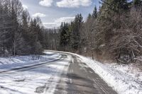 A Straight Road in Ontario, Canada: Exploring the Snowy Landscape