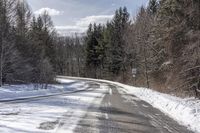 A Straight Road in Ontario, Canada: Exploring the Snowy Landscape