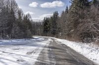 A Straight Road in Ontario, Canada: Exploring the Snowy Landscape