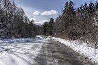 A Straight Road in Ontario, Canada: Exploring the Snowy Landscape