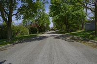 Straight Road Through Residential Area in Toronto, Canada