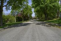 Straight Road Through Residential Area in Toronto, Canada