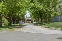 Straight Road Through Residential Area in Toronto, Canada