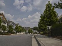 Straight Road in a Suburban Neighborhood, USA
