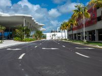 Straight Road in Urban City, Miami, Florida