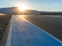 Straight Road in USA: Sunrise at the Race Track