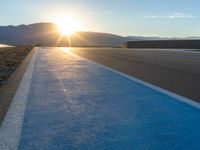 Straight Road in USA: Sunrise at the Race Track