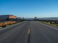 Straight Road in Utah and Arizona: A Dawn Landscape