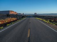 Straight Road in Utah and Arizona: A Dawn Landscape