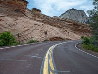 A Straight Road in Zion National Park, USA