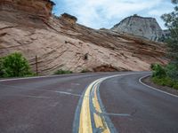 A Straight Road in Zion National Park, USA