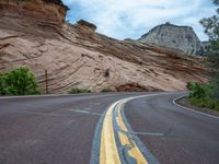 A Straight Road in Zion National Park, USA