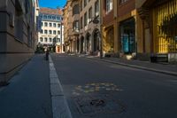 an image of people on their way to work in the city street with colorful markers